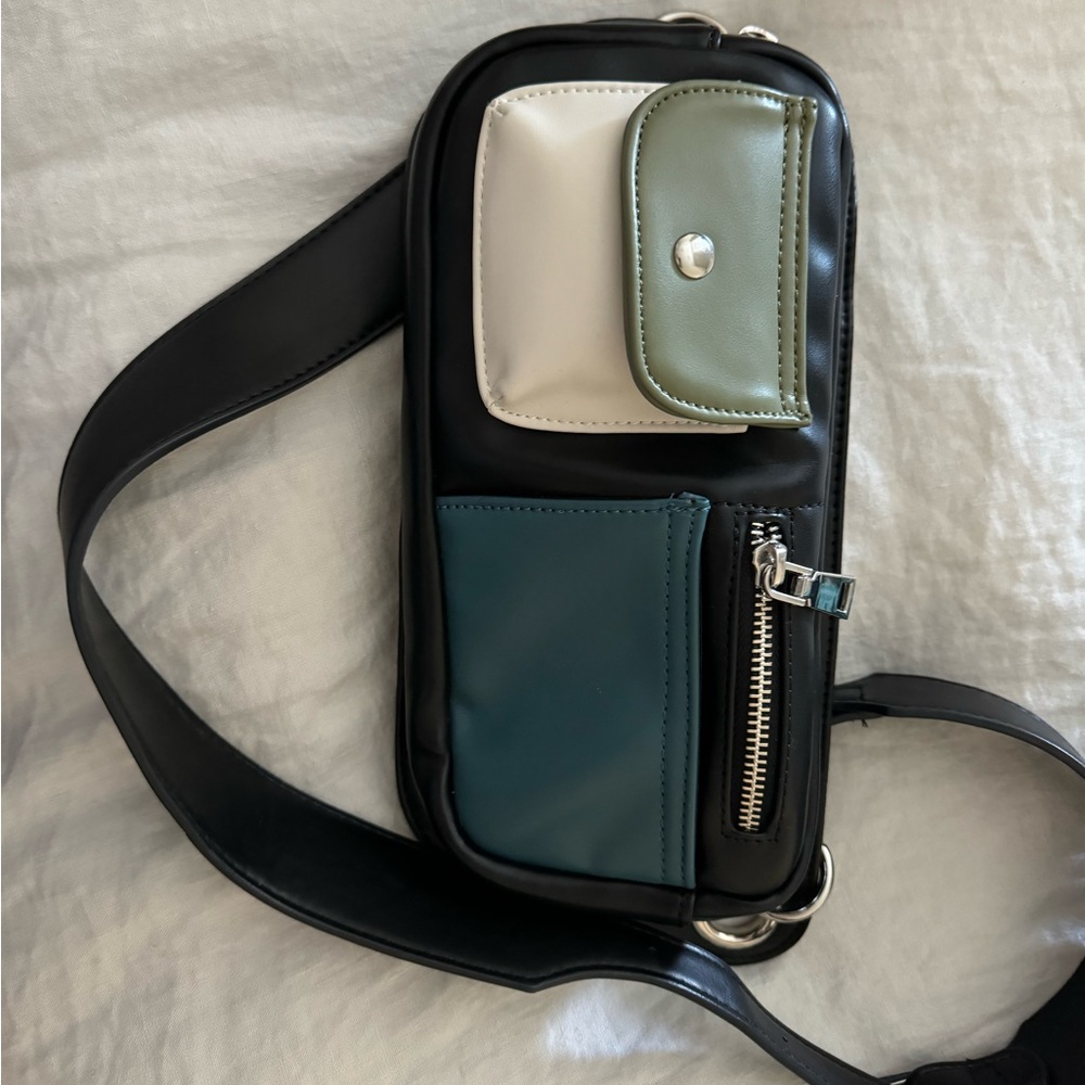 leather multicolor “belt bag”